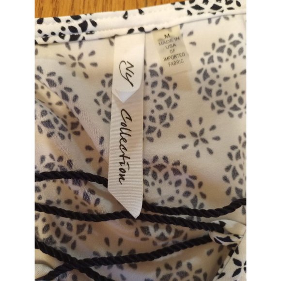 NY COLLECTIONS Floral Flare Sleeve Black/Peach Blouse MEDIUM - Picture 4 of 4